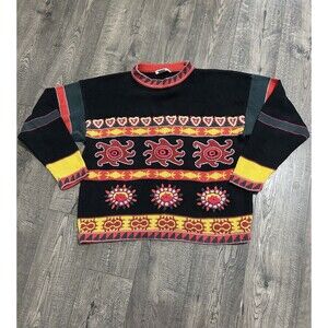 RARE HARD TO FIND Arendine Vintage Womens Medium Sweater Grandpa Grandma Sun